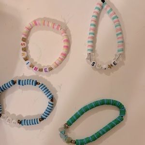 4 clay bead bracelets